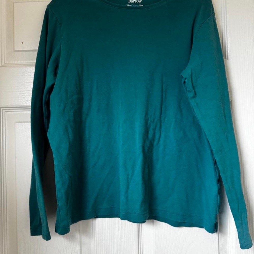 Croft & Barrow The Classic Tee Womens XL Teal Green Long Sleeve Crew Neck Shirt